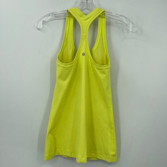 Lululemon Cool Racerback‎ Tank Top Women's XS Yellow Running Workout Athleisure - Picture 2 of 6